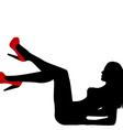 sexy naked woman silhouette with red shoes vector image