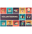 volunteering - set of flat design infographics vector image vector image
