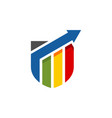 abstract colorful shield shape financial logo vector image
