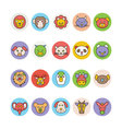 animals face avatar icons 1 vector image
