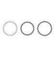 doodle circle scalloped frame hand drawn vector image
