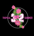 hello summer tropical design floral vintage vector image