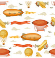 seamless pattern with retro air transport vintage vector image