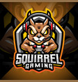 squirrel gaming esport mascot logo design vector image