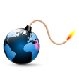 bomb planet vector image vector image