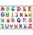 cartoon alphabet with animals vector image