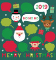 christmas characters and speech bubbles vector image