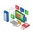 desktop computer data application vector image vector image