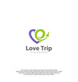 love travel logo design template vector image