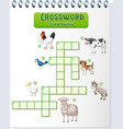 matching farm animal shadow worksheet vector image