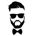 portrait a man in glasses with beard vector image vector image