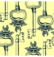 seamless pattern with antique hand-drawn keys vector image vector image