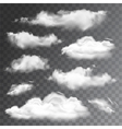 set of transparent realistic clouds vector image vector image