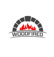fireplace firewood furnace oven with wood on fire vector image vector image