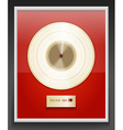 platinum cd prize with label in frame on wall vector image