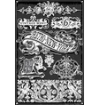 vintage blackboard hand drawn banners and labels vector image