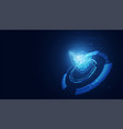 abstract cyber security with shield blue circle vector image vector image