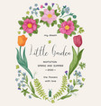 floral wreath wedding invitation card vector image vector image