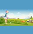golf background sport players playing outdoor vector image