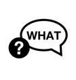 question mark and what balloon icon vector image vector image