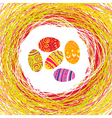 easter eggs in colorful nest vector image vector image