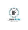 initial rf logo template with modern frame vector image