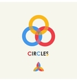 template for the logo emblem of three vector image vector image
