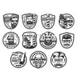 barbershop icons and barber salon vintage emblems vector image