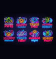 big neon signs for halloween vector image
