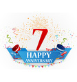 happy anniversary celebration with fireworks vector image