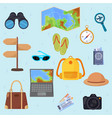 icons of travel adventure vector image vector image