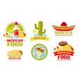 mexican salsa food restaurant badges vector image
