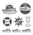 set of nautical logos vector image vector image