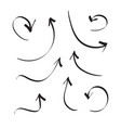arrows icons hand drawn editable set vector image vector image