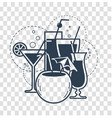 cocktail drinks linear style vector image