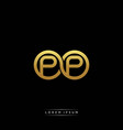 pp initial letter linked circle capital monogram vector image