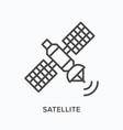 satellite flat line icon outline vector image