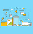 set flat elements for creative process concept vector image