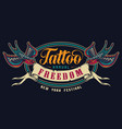 vintage tattoo salon colorful emblem vector image