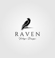 raven or crow bird logo design vector image vector image