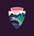 wildlife design with mountains on black vector image vector image