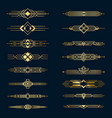 metal golden dividers set vector image vector image