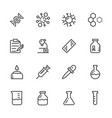 laboratory equipment icons set line icons vector image
