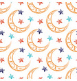 ornate moon and stars seamless pattern vector image vector image