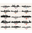 world cities skylines silhouettes vector image vector image