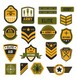 army signs and badges or stripes elite military vector image