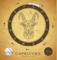 card with astrology capricorn zodiac sign vector image vector image