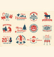 merry christmas and happy new year 2018 retro vector image