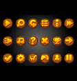 wooden round buttons for game gui vector image