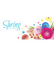 flower paper cut spring design template vector image